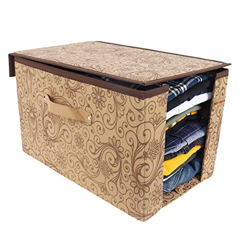 SHREY CREATION Foldable Shirt Organizer Non woven Wardrobe Clothe Storage Box With Lid and Handle for Shirt Tshirt , cloth (Pack Of 6) - Image 3