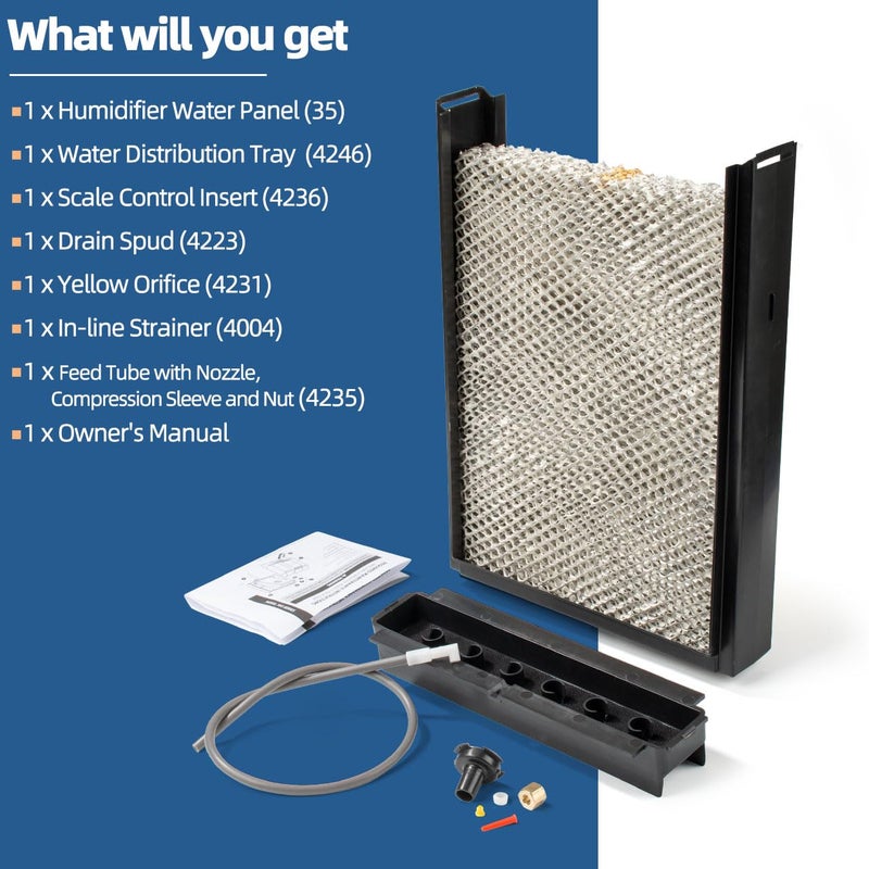 Sconva 4750 Humidifier Maintenance Kit with Model No. 35 Water Panel Humidifier Pad Compatible with AprilAire Whole-House Humidifier 700, 700A, 700M, 760, 760A, 768 Humidifier Parts & Accessories - Image 5