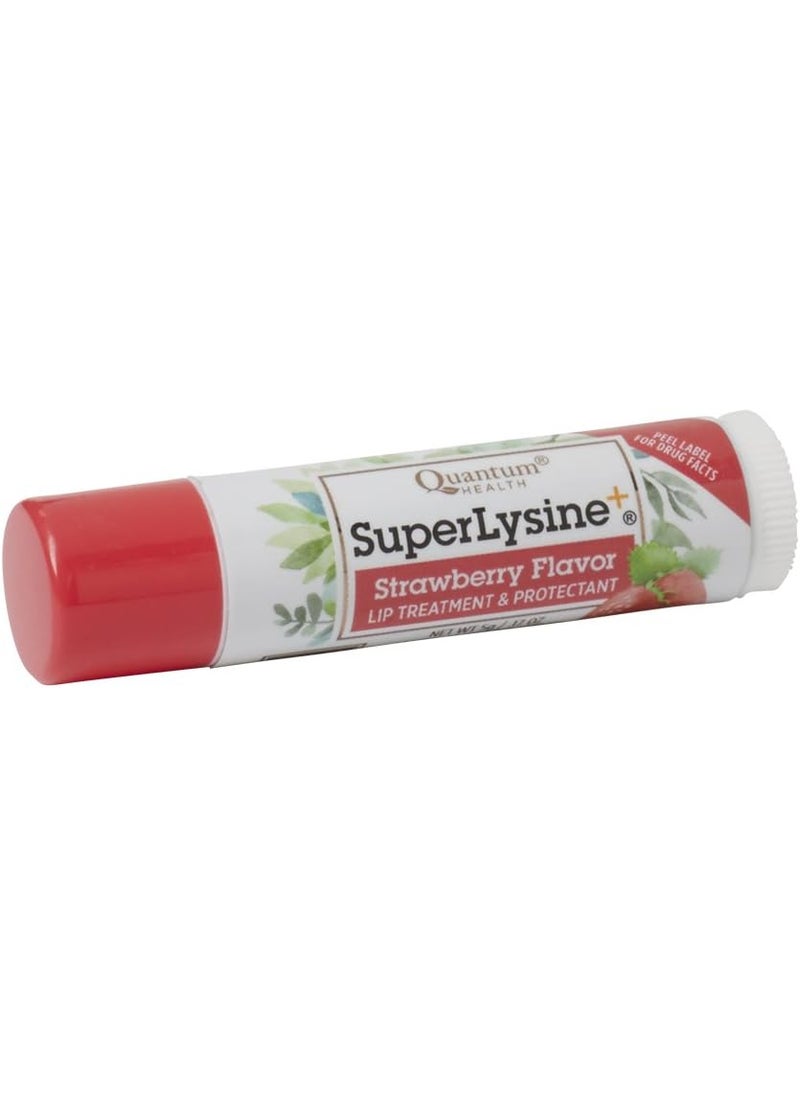 Quantum Quantum Health SuperLysine Lip Sunscreen ColdstickStrawberryHerbal Lip BalmSoothes Moisturizes and Protects Lips from the SunSPF 21017 Ounce Stick  - Image 3