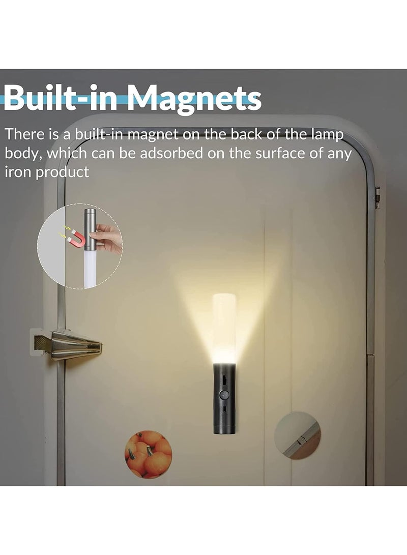 راكسوم أضواء مصباح حائط داخلي مع مفتاح، مصابيح حائط قابلة لإعادة الشحن عبر USB مع مستشعر حركة مغناطيسي عاكس للضوء تحت الخزانة، شمعدانات جدارية مرآة لغرفة النوم (أسود، عبوة واحدة) - Image 2