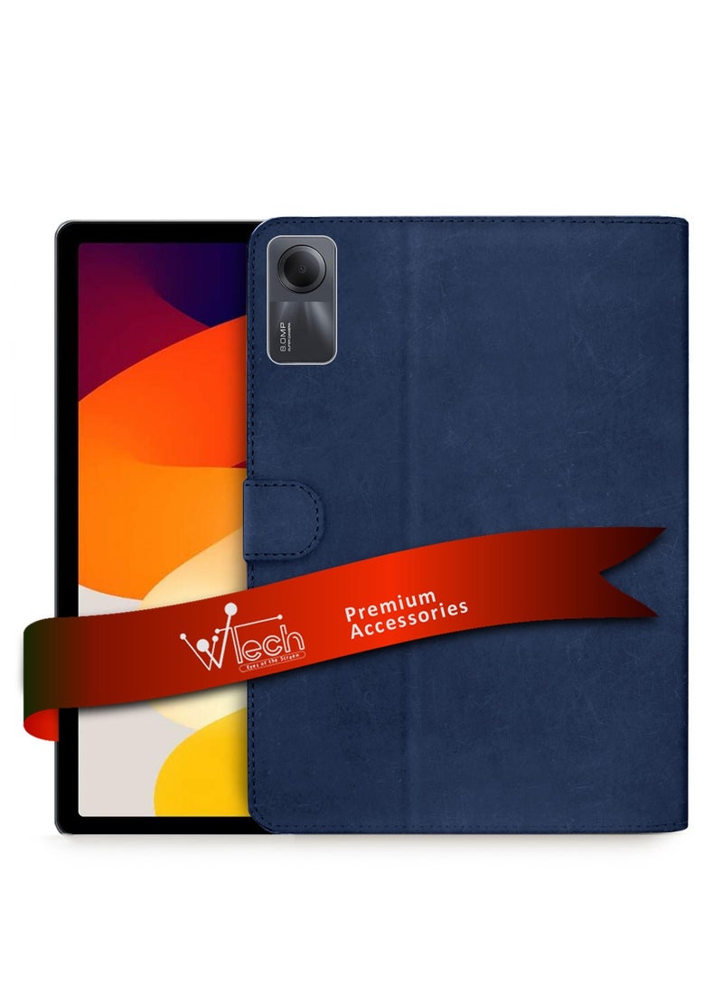 Wtech Xiaomi Redmi Pad SE 2023 (11.0 Inch) PU Leather Magnetic Closure Flip Case Cover - Navy Blue - Image 1