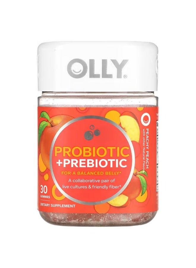 OLLY, Probiotic + Prebiotic, Peachy Peach , 30 Gummies