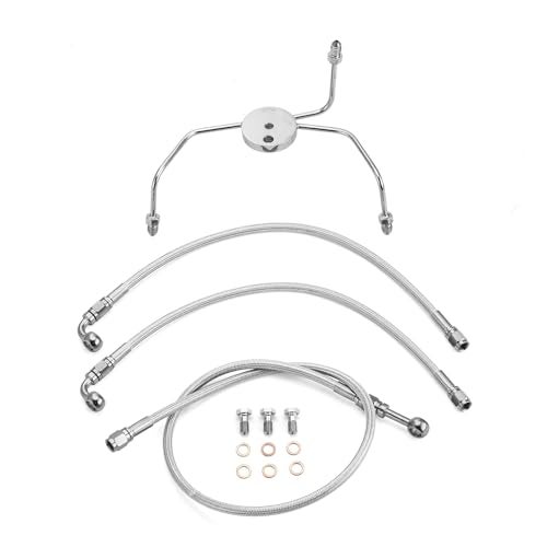 Mofun 51 Upper and Lower Hydraulic Brake Line NonABS Compatible with Harley Touring Road Glide Road King 19992007 Fit Electra Street Glide 19962007 Fit 1012 Handlebar Chrome - Image 1