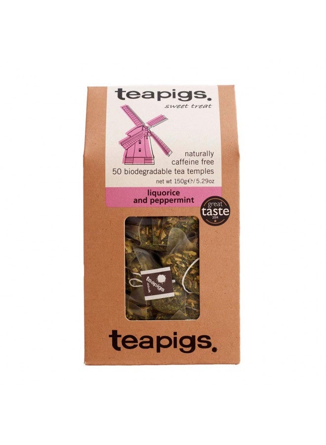 Teapigs Liquorice And Peppermint Tea Bags Made With Whole Leaves, 50 Count, Sweet, Liquorice, Mint (5422) - Image 1