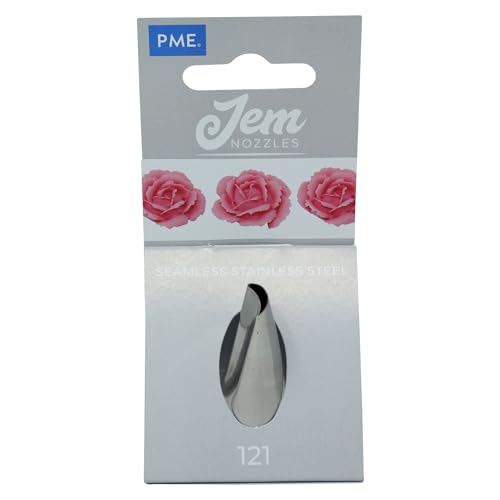 PME Jem Enterprises Large Petal/Ruffle Piping Nozzle-Cake Decorating Tip #121, Standard, Silver - Image 1