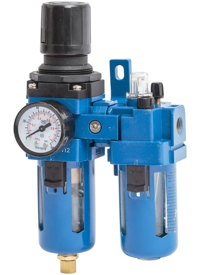 NORDBERG Filter Regulator Lubricator 1/4″  Np8412, Micron Brass Filter, 25 Microns, 1700 L/Min, Compressor Air Filter Air Pressure Regulator Water-Oil Separator Trap Filter  - Image 5