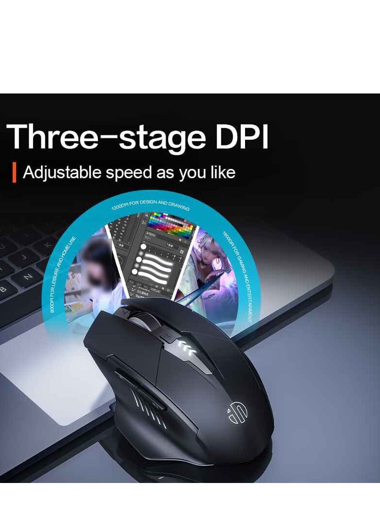 inphic Inphic A1 2.4G and Bluetooth Computer Mouse Grey  - Image 2