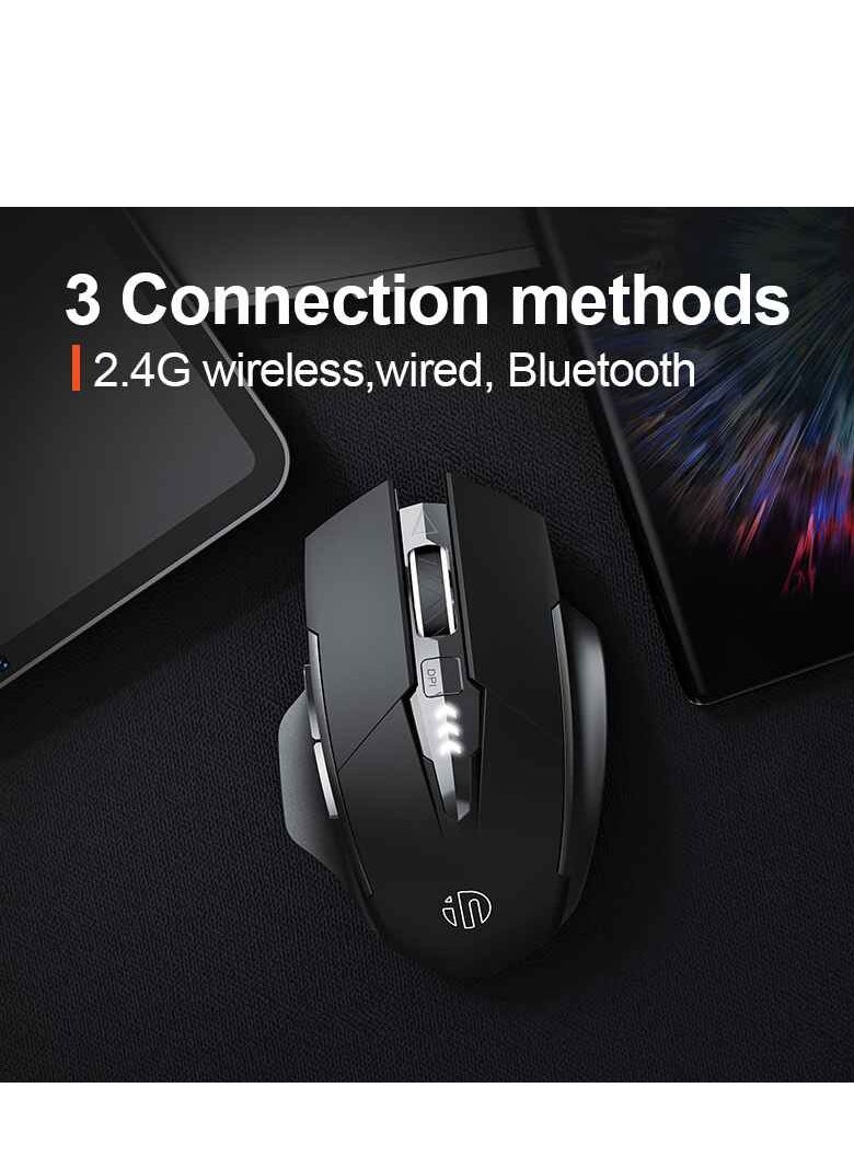 Inphic A1 2.4G and Bluetooth Computer Mouse Grey