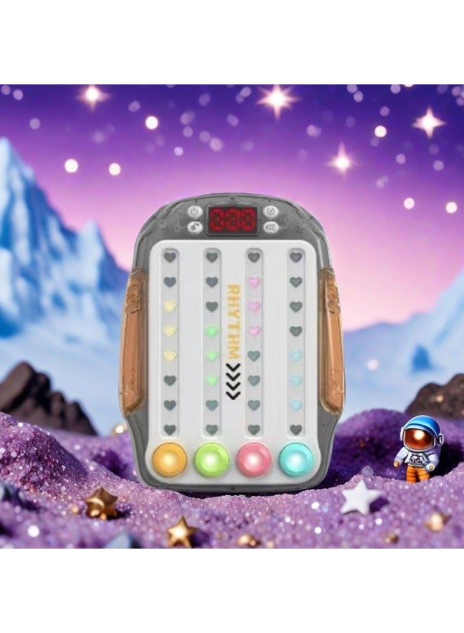 Loquat Fun Toys Children's Training Game Machine Gold Decompression Toys Colorful Rhythm Game Machine-Color:Rhythm Master 【transparent Gray】-Specifications:11.2*3.2*15.2cm - Image 1