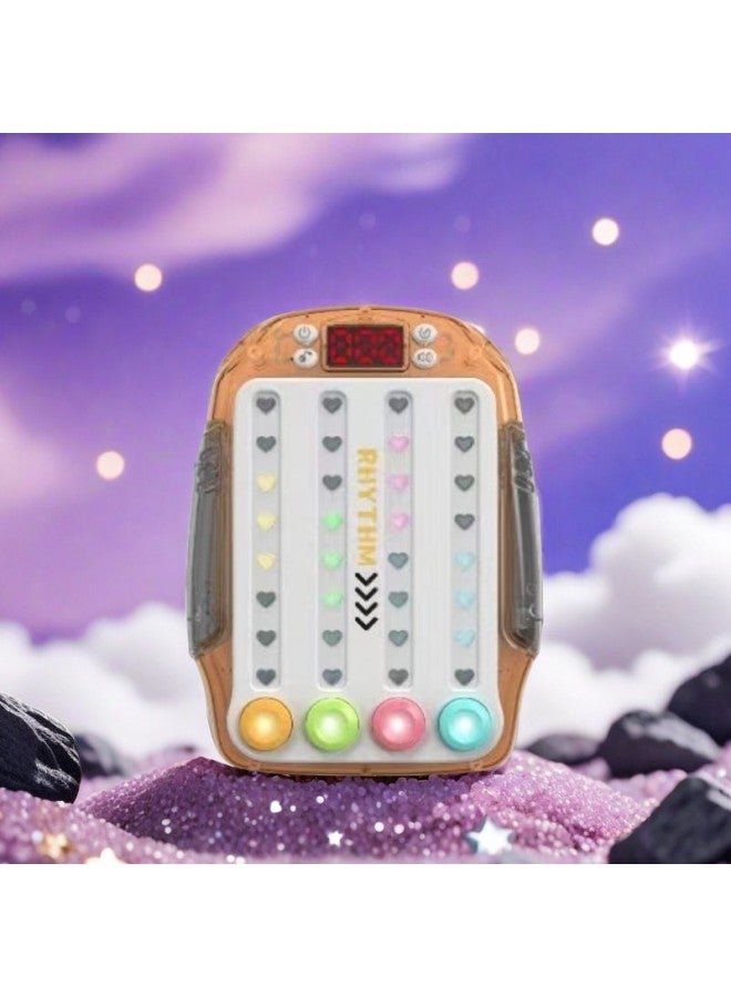 Loquat Fun Toys Children's Training Game Machine Gold Decompression Toys Colorful Rhythm Game Machine-Color:Rhythm Master 【transparent Gray】-Specifications:11.2*3.2*15.2cm - Image 2
