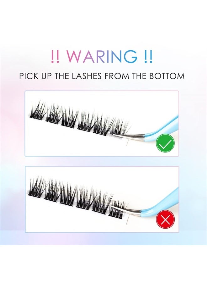LANKIZ DIY Eyelash Extensions,Individual Lash Extensions Clusters,154 Clusters, Soft and Lightweight 12mm Only Mix Resuale Wide Band Cluster Lashes for Home use (Natural C curl) - Image 4