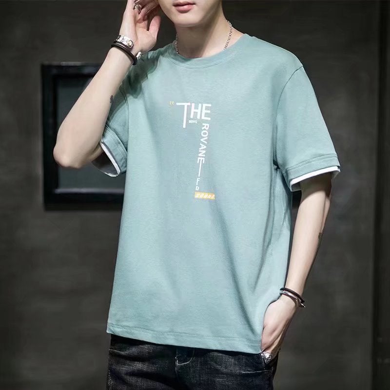 Short-Sleeved T-Shirt Men'S 2024 Printed Trendyy T-Shirt Top Ins Trendyy Brand Loose And Versatile Half-Sleeved Shirt - Image 2