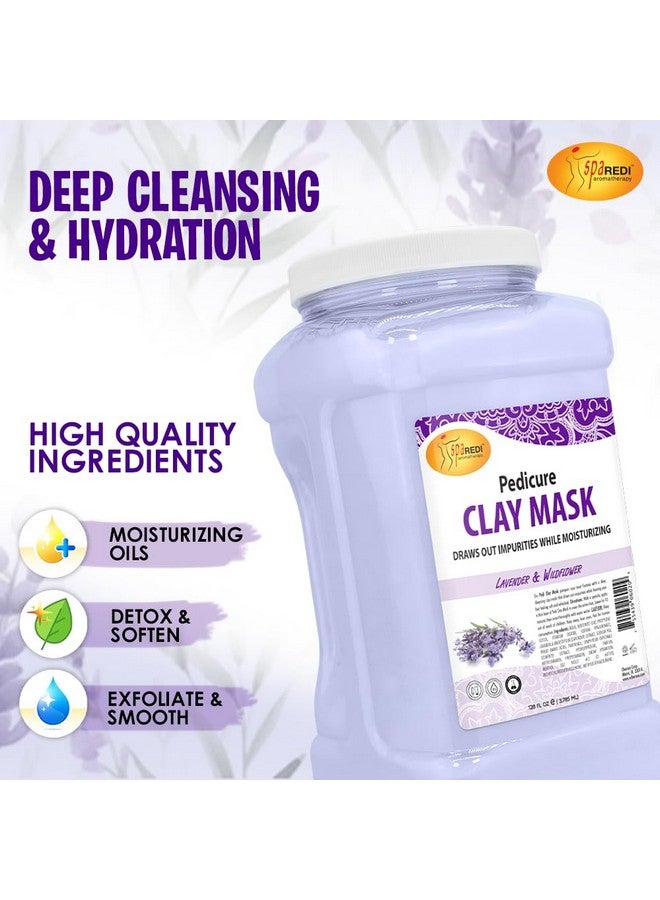 سبا ريدي قناع الطين باللافندر والزهرة البرية 128 أونصة للباديكير والجسم، تنظيف عميق للبشرة، تنقية المسام، إزالة السموم والترطيب، طين البنتونيت الطبيعي الممزوج بالطين - Image 5
