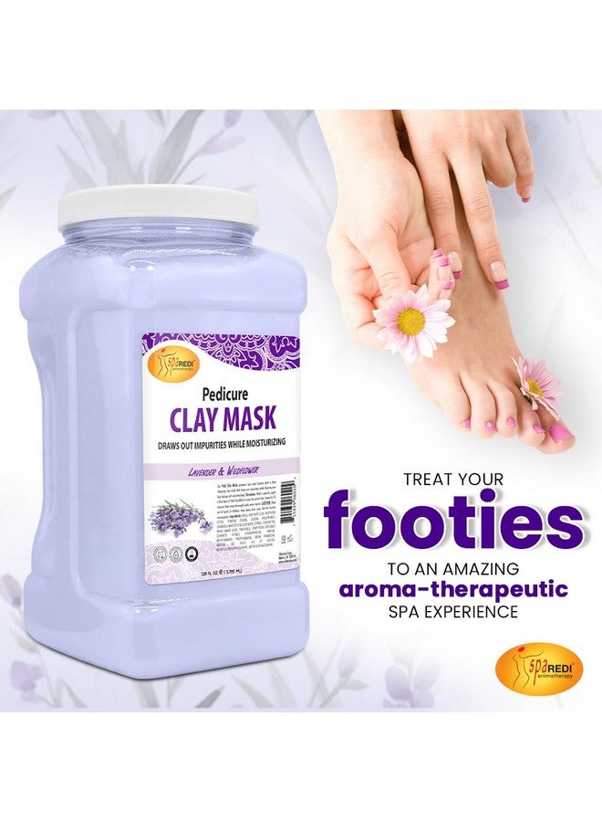 سبا ريدي قناع الطين باللافندر والزهرة البرية 128 أونصة للباديكير والجسم، تنظيف عميق للبشرة، تنقية المسام، إزالة السموم والترطيب، طين البنتونيت الطبيعي الممزوج بالطين - Image 4