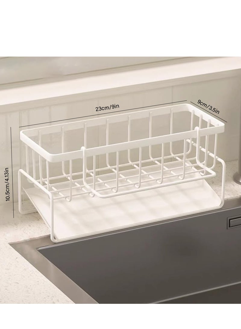 ZERIFAM Kitchen Sink Organizer - Sink Caddy Sponge Holder, Multi-Functional Sink Caddy With Rag Rod, Used For Multifunctional Drain Racks In Kitchens, Bathrooms, And Other Areas. (White) - Image 3