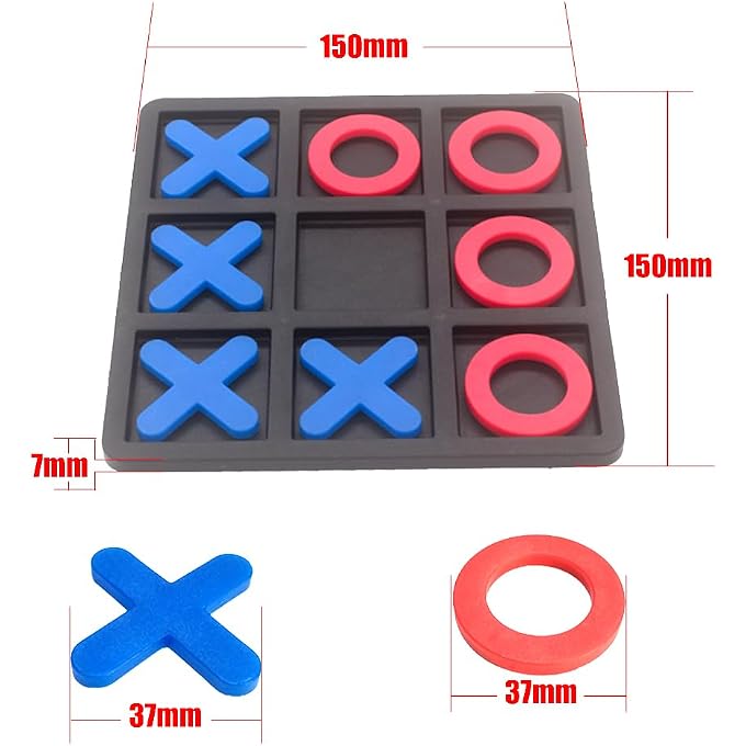 BQSPT Tic Tac Toe Board Game,Tic Tac Toe Family Game, Classic Board Game, Classical Family Board Game,Children's Tic Tac Toe Game, Plastic tic tac Toe Game, Board Size 15 X 15 cm - Image 2