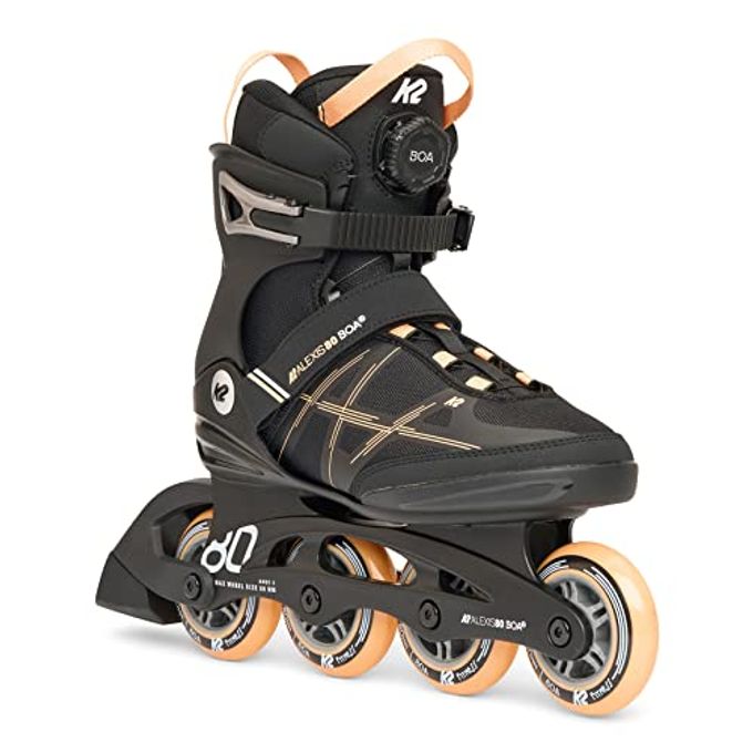K2 Skate Alexis 80 Boa, Color: Black Pink, Size: 8.5 (I230200401085) - Image 1
