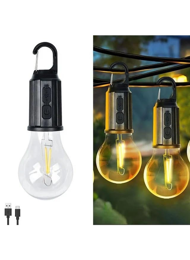 PURCHASE ZONE PURCHASE ZONE Rechargeable Camping Light Hanging Tent Light Bulb with Hook 3 Lighting Modes Tent Lamp for Camping Hiking Backpacking Emergency Outage Pack of 1 PIC  - Image 1