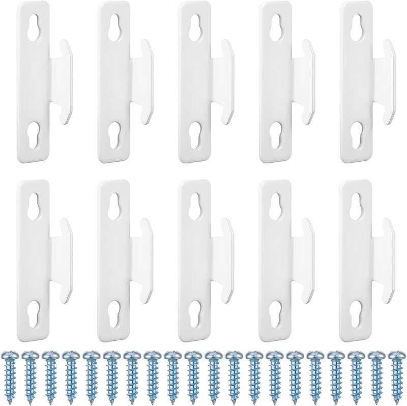 Sratte Curtain Rod Bracket Curtain Rod Single Hardware Brackets Spreader Wall Hooks with Screws Window Hardware Holders for Kitchen Accessories SupplyWhite10 Pcs - Image 1