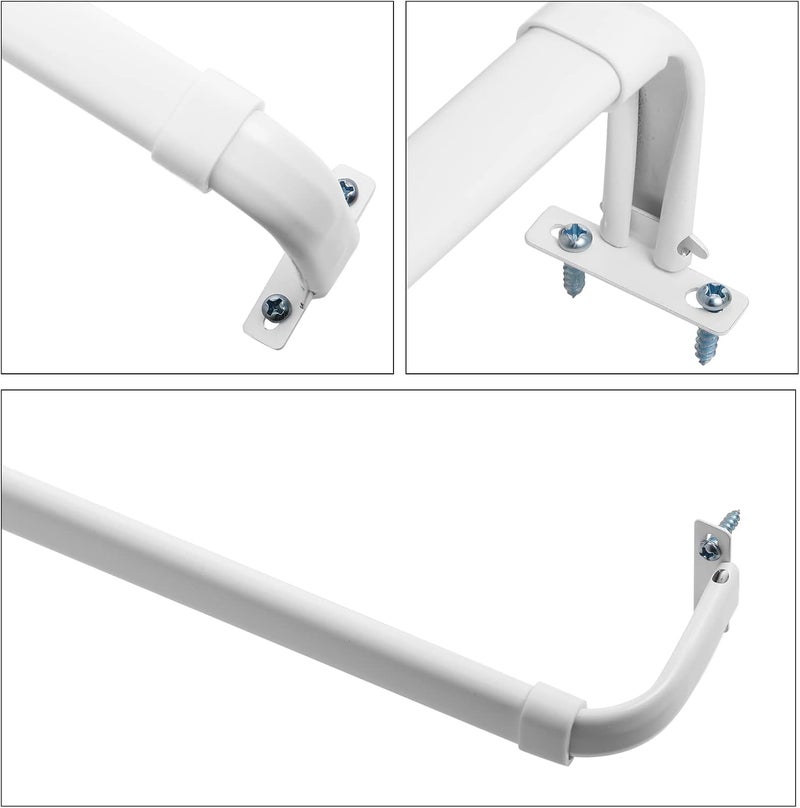 Sratte Curtain Rod Bracket Curtain Rod Single Hardware Brackets Spreader Wall Hooks with Screws Window Hardware Holders for Kitchen Accessories SupplyWhite10 Pcs - Image 5