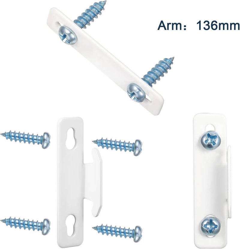 Sratte Curtain Rod Bracket Curtain Rod Single Hardware Brackets Spreader Wall Hooks with Screws Window Hardware Holders for Kitchen Accessories SupplyWhite10 Pcs - Image 3