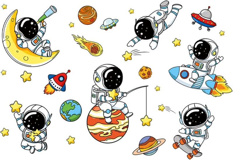 TERRIFI Lovely Astronauts and Planet Wall Decals - Image 5