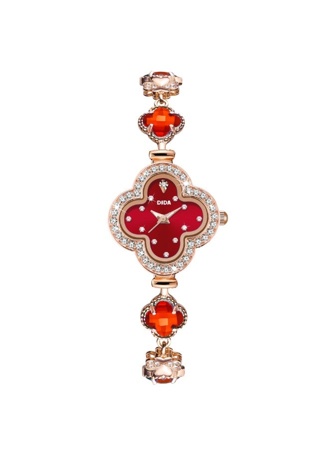 DIDA Women's Alloy Waterproof Watch C085 Red - Image 2