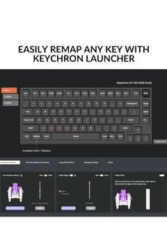 Keychron Keychron Q1 HE QMK Wireless Mechanical Keyboard, Gateron Double-Rail Magnetic Nebula Switches, Fully Assembled Knob, OSA PBT Keycaps, Tri-Mode Connectivity, ENG-ARAB Layout, Q1H-M1-AR  - Image 3