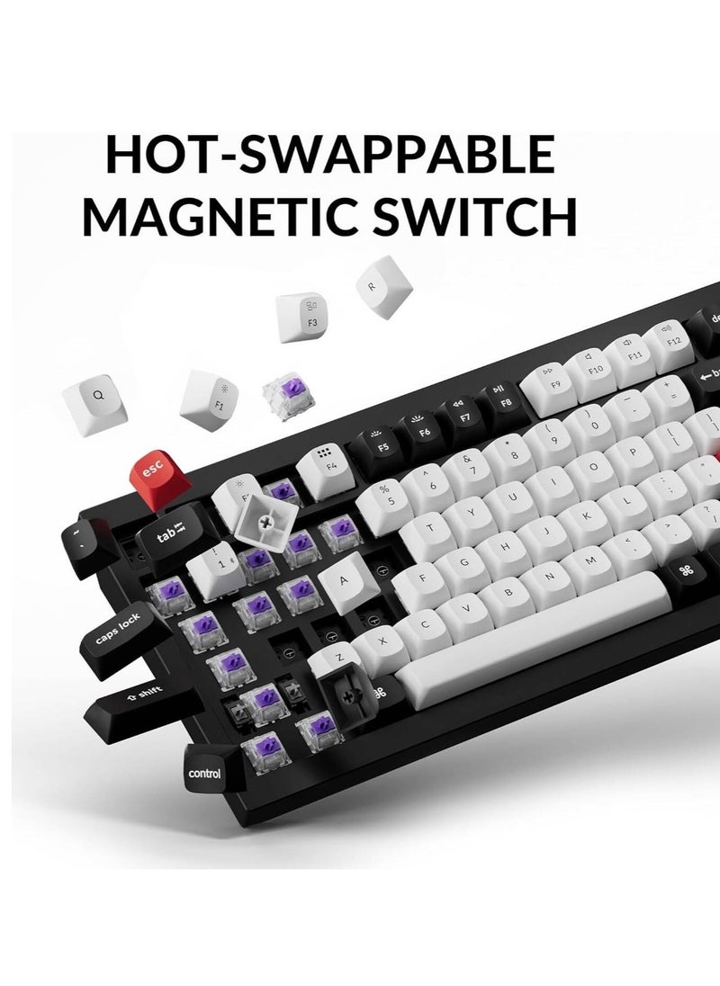 Keychron - Keychron Q1 HE QMK Wireless Mechanical Keyboard, Gateron Double-Rail Magnetic Nebula Switches, Fully Assembled Knob, OSA PBT Keycaps, Tri-Mode Connectivity, ENG-ARAB Layout, Q1H-M1-AR - Image 1