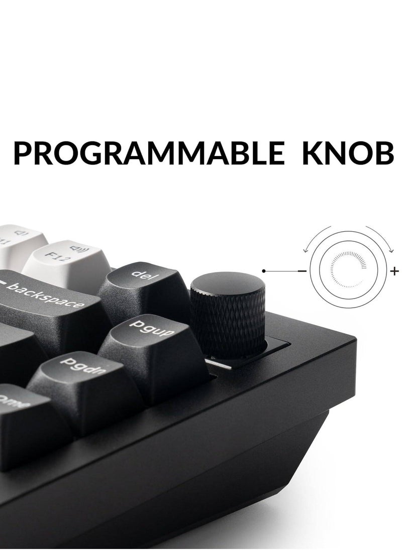 Keychron - Keychron Q1 HE QMK Wireless Mechanical Keyboard, Gateron Double-Rail Magnetic Nebula Switches, Fully Assembled Knob, OSA PBT Keycaps, Tri-Mode Connectivity, ENG-ARAB Layout, Q1H-M1-AR - Image 1
