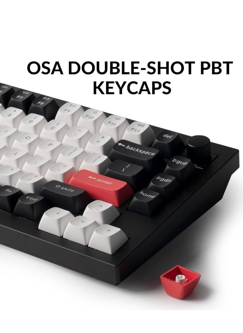 Keychron - Keychron Q1 HE QMK Wireless Mechanical Keyboard, Gateron Double-Rail Magnetic Nebula Switches, Fully Assembled Knob, OSA PBT Keycaps, Tri-Mode Connectivity, ENG-ARAB Layout, Q1H-M1-AR - Image 1