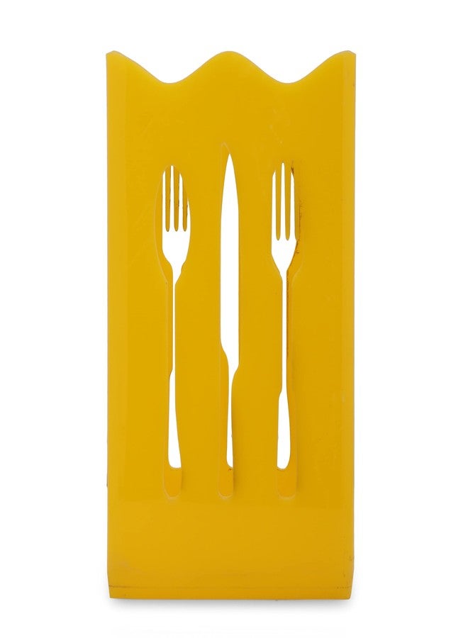BARCROCK Cutlery Holder For Dining Table and Kitchen spoon, wooden spoon, Kinfe & forks Storges Yellow Color - Image 2