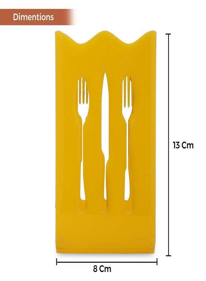 BARCROCK Cutlery Holder For Dining Table and Kitchen spoon, wooden spoon, Kinfe & forks Storges Yellow Color - Image 5