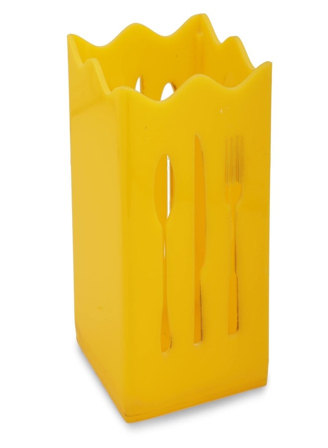 BARCROCK Cutlery Holder For Dining Table and Kitchen spoon, wooden spoon, Kinfe & forks Storges Yellow Color - Image 3