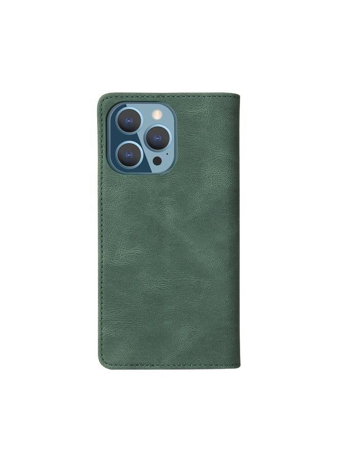 S-TOP Case For iPhone 13 Pro Simple Suction Closure Horizontal Flip Leather Case with Holder & Card Slot & Wallet - Image 3