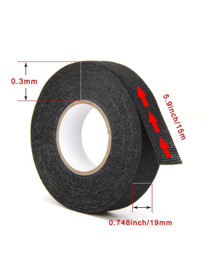 JZS Wire Loom Harness Tape, Wiring Harness Cloth, Adhesive Fabric for Automobile, Noise Damping Heat Proof (19 mm x 15 m) - Image 2