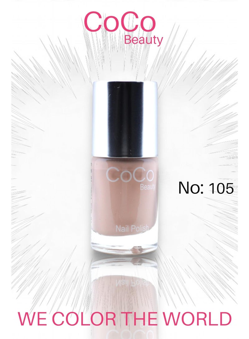 COCOBEAUTY طلاء أظافر كوكو بيوتي رقم 105 - بيج فرنسي - Image 1