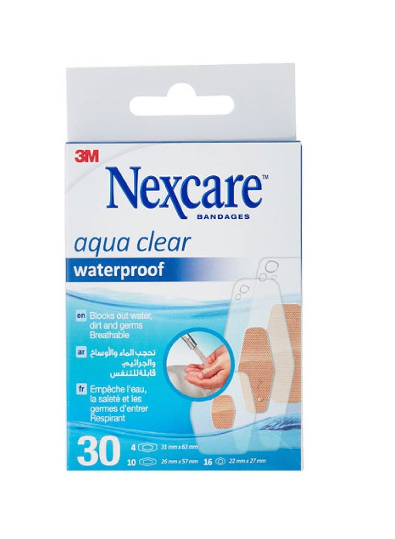 3M NEXCARE AQUA CLEAR W/P 30`S