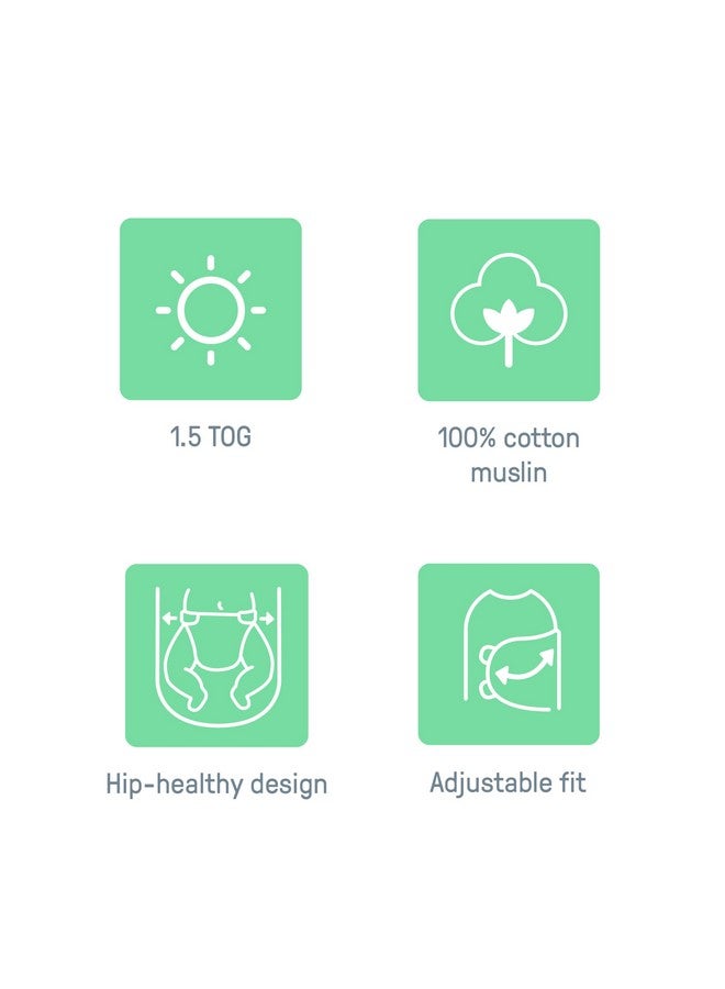 Ingenuity by SwaddleMe Original Muslin Baby Swaddle, 100% Cotton, Improves Sleep & Calms Startle Reflex, 0-3 Months, 1.0 TOG, 7-14 Pounds - Blush - Image 3