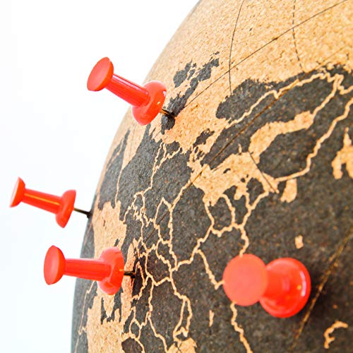 Suck UK | Cork Globe | World Map Pin Board | Cork Board World Globe Decor | Travel Map With Pins | Globes Of The World With Stand | Travel Decor & Office Desk Decor | Travel Gifts | Black Mini - Image 2