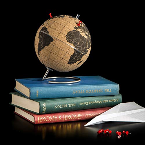Suck UK | Cork Globe | World Map Pin Board | Cork Board World Globe Decor | Travel Map With Pins | Globes Of The World With Stand | Travel Decor & Office Desk Decor | Travel Gifts | Black Mini - Image 5
