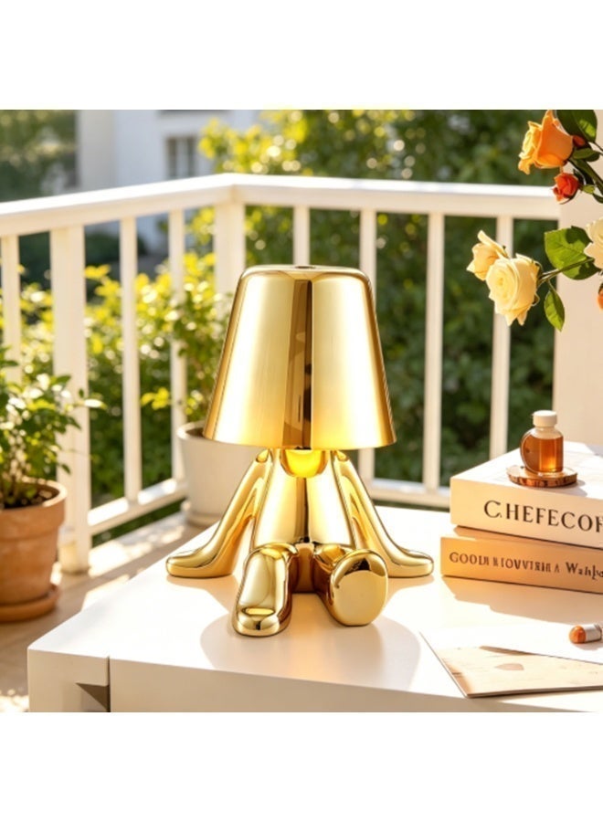 Little Golden Man Cartoon Desk Lamp,Bedside Touch LED Table Lamp,3 Brightness Types,Touch Switch,Ldeal For Use Living Rooms, Bedrooms, And Offices,  Stylish Art Decor for Living Room, Bedroom, and Study - Image 5