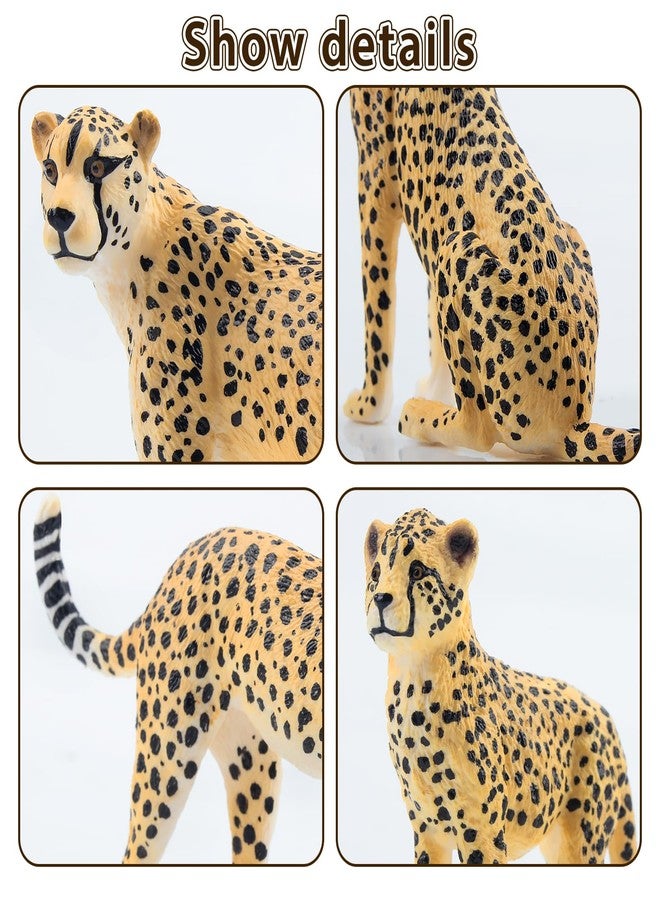 Toymany 8PCS Cheetah Figurines with Cheetah Cubs, Realistic Jungle Zoo Animals Figurines Family Set, Educational Toy Cake Toppers Christmas Birthday Gift for Kids - Image 2