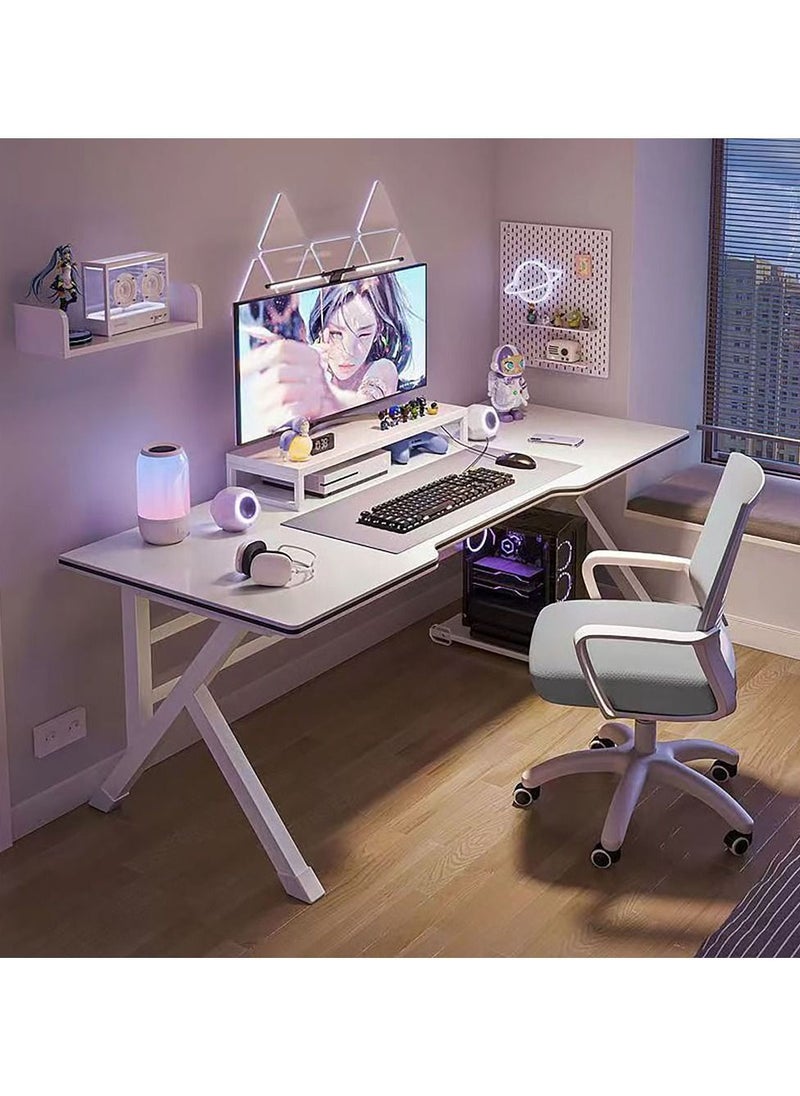 Arabest Simple White Computer Desk, Home Desktop Live Streaming Esports Desk, Office Desk Study desk （120*60*75cm）  - Image 5
