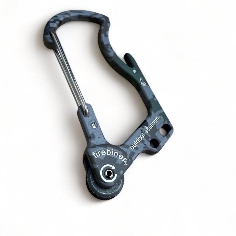 OUTDOOR ELEMENT Firebiner 6-in-1 Fire-Starting Carabiner EDC Emergency Multitool -Keychain,Utility Blade,Bottle Opener,& More - Image 2