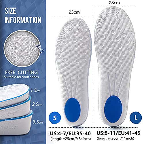 XINIFOOT Height Increase Insole Arch Support Breathable Shoe Insoles Heel Lift Inserts Elevator Insoles for Men (3.5cm Height) - Image 2