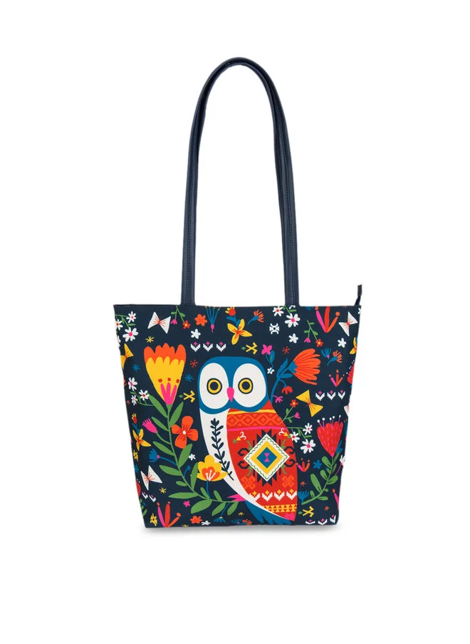 تشومباك Teal By Chumbak Killim Owl Tote Bag