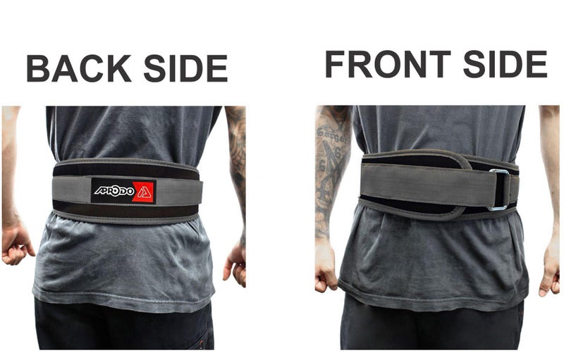Aprodo Multipurpose Weight Lifting Belt for Back Support Comfortable & Durable for Powerlifting, Weightlifting, Gym, Workout - 100% Nylon, (4 Inch Wide) for Men and Women (Grey, Medium 32'' - 36'') - Image 5