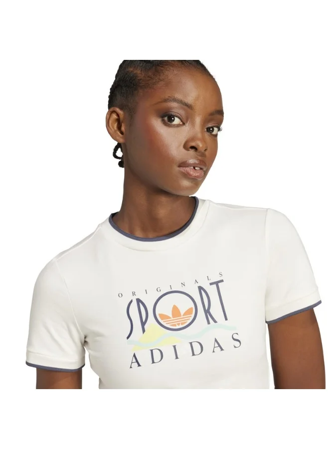 Adidas GRAPHIC BBY TEE White Originals Women TOPS