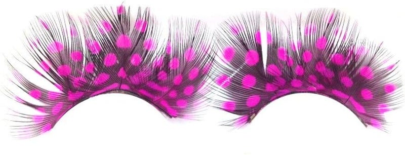 Dorisue Feather Eyelashes Pink Eyelashes With Peacock Butterfly Long Halloween Eyelashes Custome Barbie - Image 4